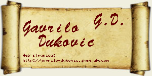 Gavrilo Duković vizit kartica